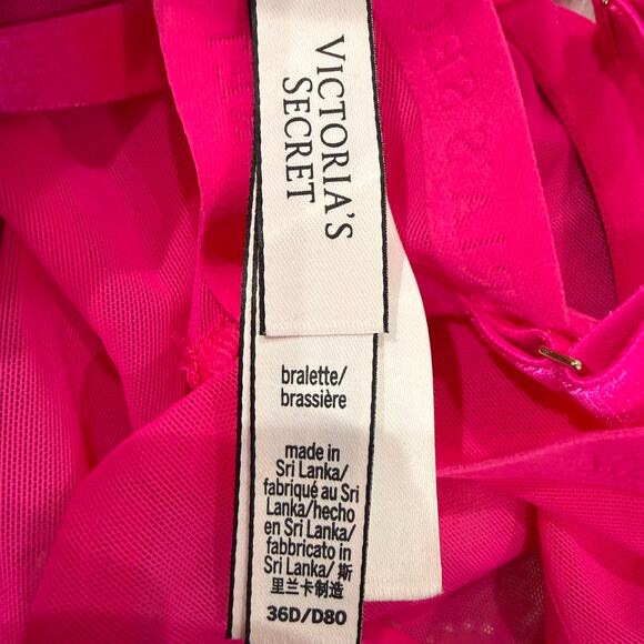 Victoria's Secret Unlined Bralette in Hot Pink, Size 36D - Picture 3 of 3